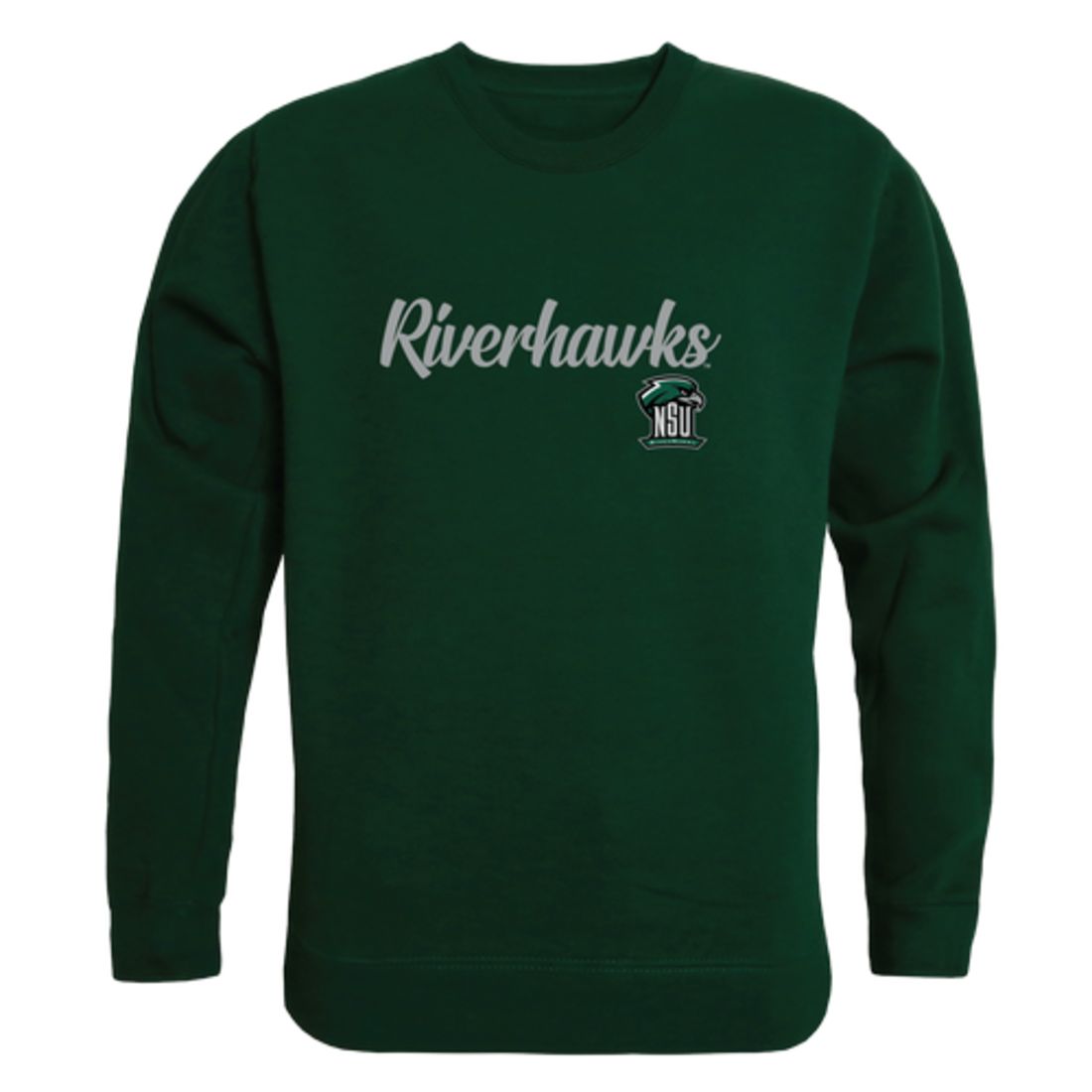 NSU Northeastern State University RiverHawks Script Crewneck Pullover Sweatshirt Sweater Black-Campus-Wardrobe