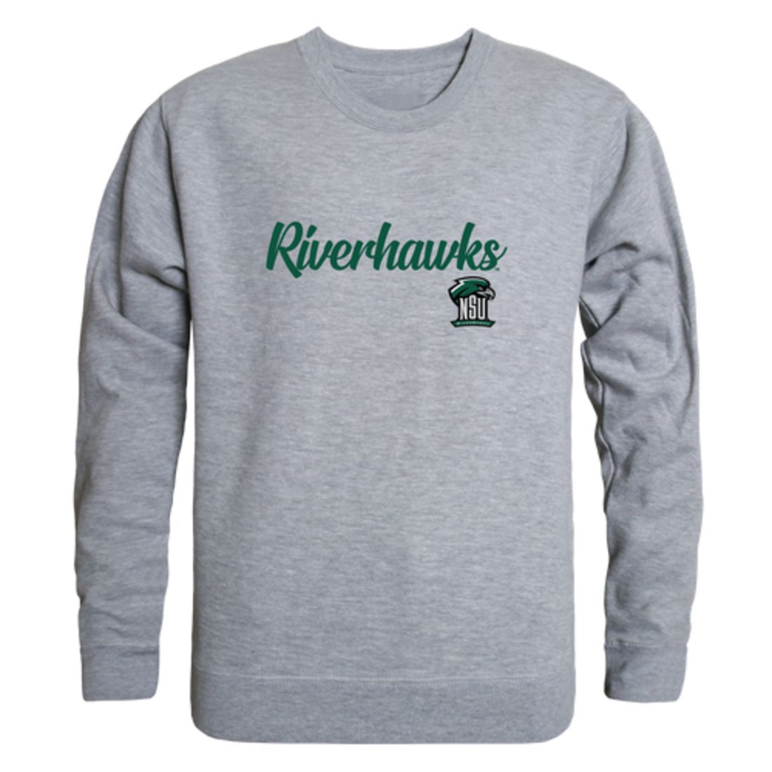 NSU Northeastern State University RiverHawks Script Crewneck Pullover Sweatshirt Sweater Black-Campus-Wardrobe