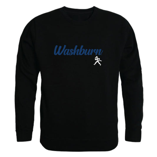 Washburn University Ichabods Script Crewneck Pullover Sweatshirt Sweater Black-Campus-Wardrobe