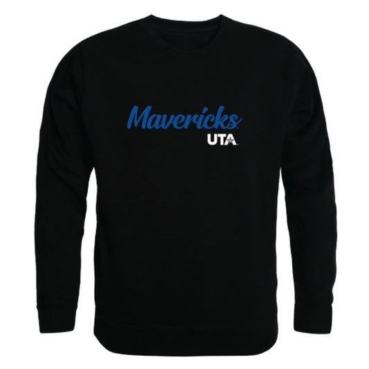 UTA University of Texas at Arlington Mavericks Script Crewneck Pullover Sweatshirt Sweater Black-Campus-Wardrobe