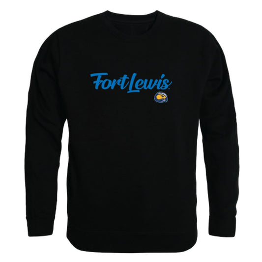 FLC Fort Lewis College Skyhawks Script Crewneck Pullover Sweatshirt Sweater Black-Campus-Wardrobe