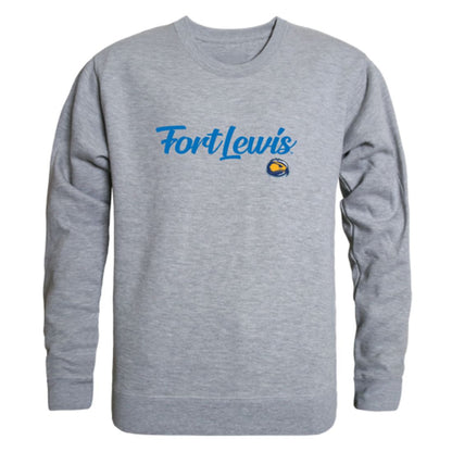 FLC Fort Lewis College Skyhawks Script Crewneck Pullover Sweatshirt Sweater Black-Campus-Wardrobe