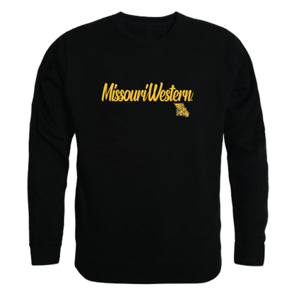 MWSU Missouri Western State University Griffons Script Crewneck Pullover Sweatshirt Sweater Black-Campus-Wardrobe