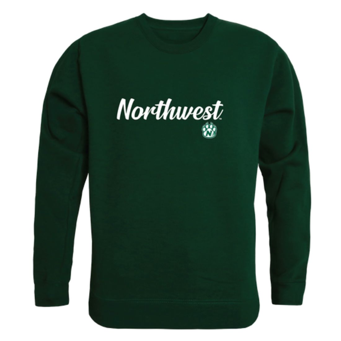 NW Northwest Missouri State University Bearcat Script Crewneck Pullover Sweatshirt Sweater Black-Campus-Wardrobe