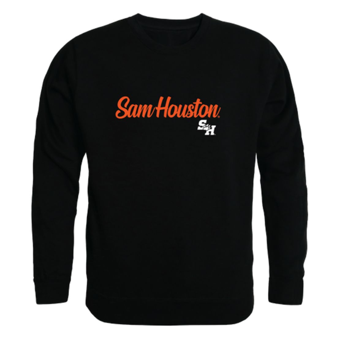 Sam Houston State University Bearkat Script Crewneck Pullover Sweatshirt Sweater Black-Campus-Wardrobe