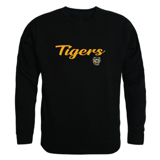 FHSU Fort Hays State University Tigers Script Crewneck Pullover Sweatshirt Sweater Black-Campus-Wardrobe