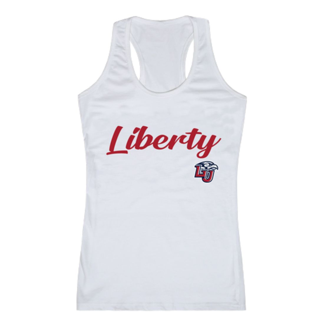 Liberty University Flames Womens Script Tank Top T-Shirt-Campus-Wardrobe