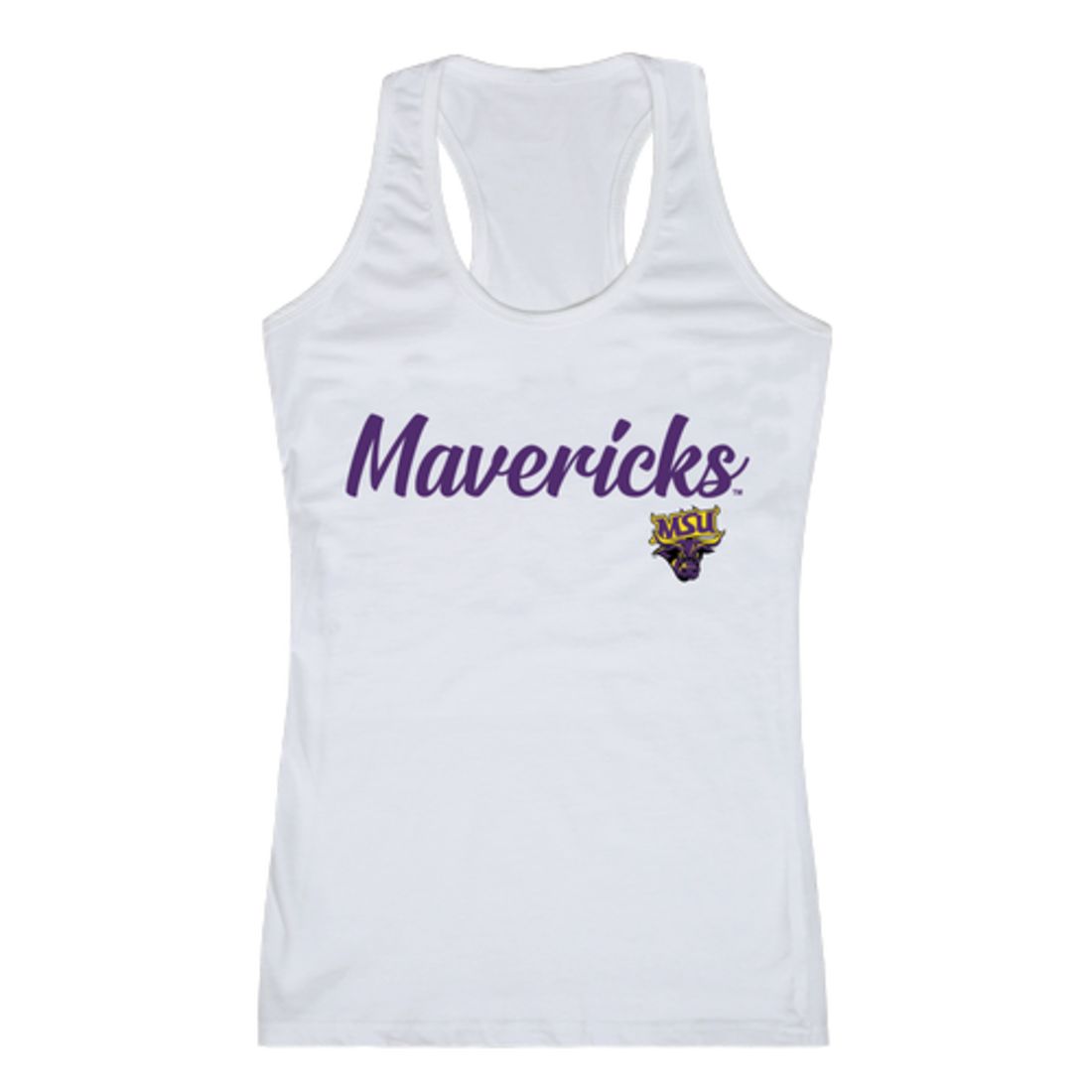 MNSU Minnesota State University Mankato Mavericks Womens Script Tank Top T-Shirt-Campus-Wardrobe