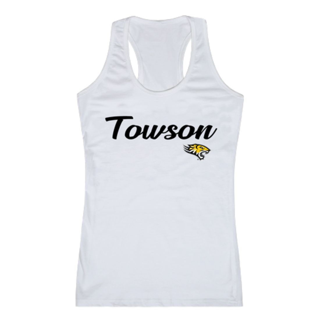 TU Towson University Tigers Womens Script Tank Top T-Shirt-Campus-Wardrobe