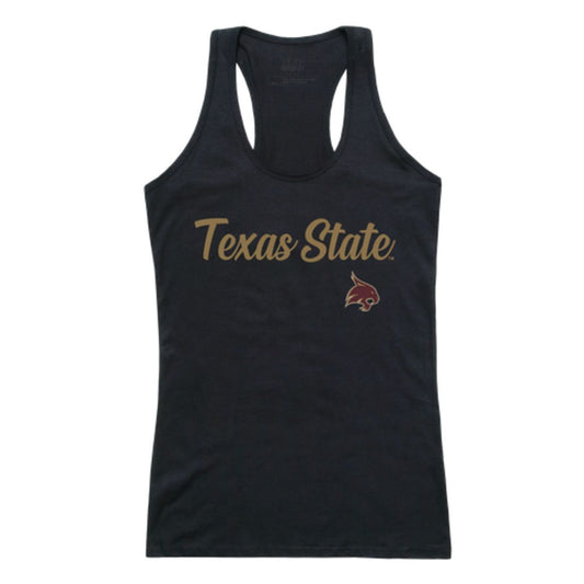 Texas State University Bobcats Womens Script Tank Top T-Shirt-Campus-Wardrobe