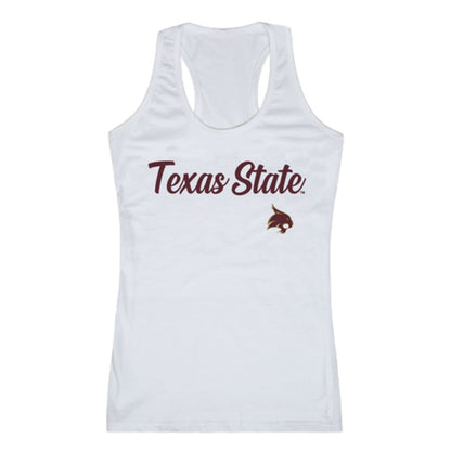 Texas State University Bobcats Womens Script Tank Top T-Shirt-Campus-Wardrobe