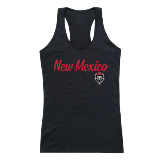UNM University of New Mexico Lobos Womens Script Tank Top T-Shirt-Campus-Wardrobe