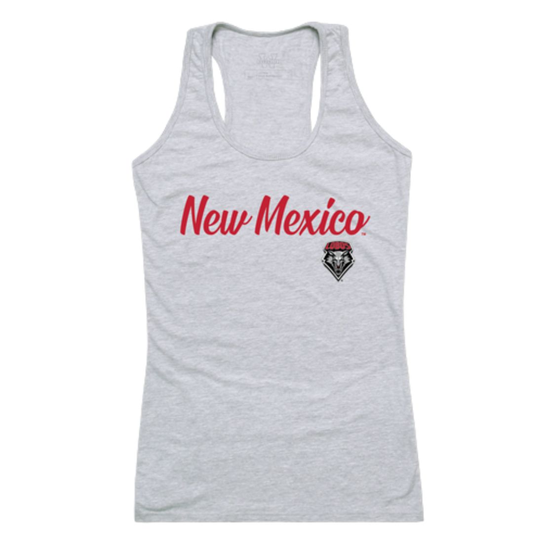UNM University of New Mexico Lobos Womens Script Tank Top T-Shirt-Campus-Wardrobe