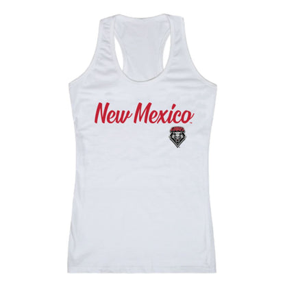 UNM University of New Mexico Lobos Womens Script Tank Top T-Shirt-Campus-Wardrobe