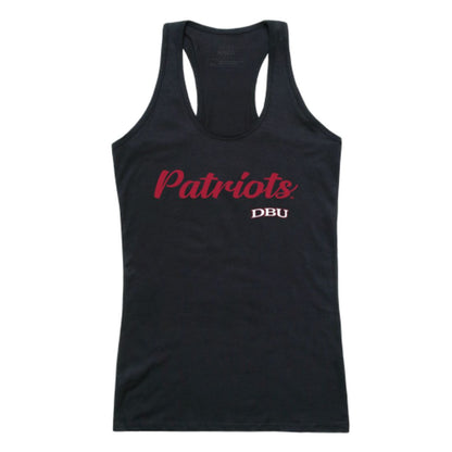 DBU Dallas Baptist University Patriot Womens Script Tank Top T-Shirt-Campus-Wardrobe