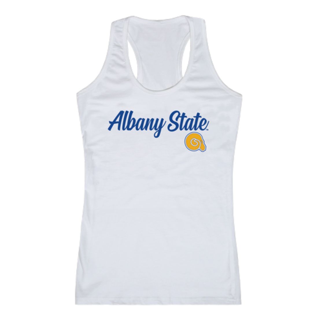 ASU Albany State Universityen Rams Womens Script Tank Top T-Shirt-Campus-Wardrobe