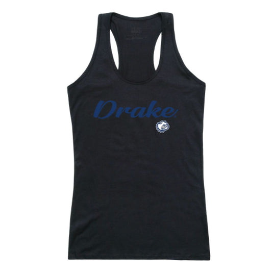 Drake University Bulldogs Womens Script Tank Top T-Shirt-Campus-Wardrobe