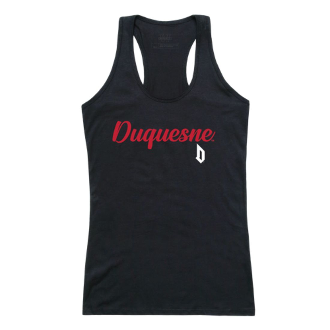 Duquesne University Dukes Womens Script Tank Top T-Shirt-Campus-Wardrobe