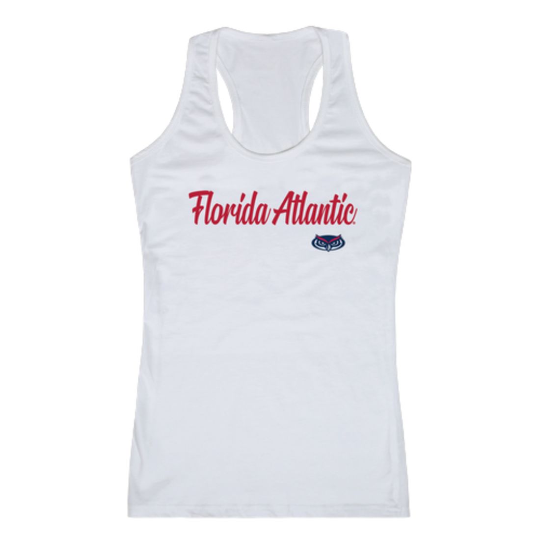 FAU Florida Atlantic University Owls Womens Script Tank Top T-Shirt-Campus-Wardrobe