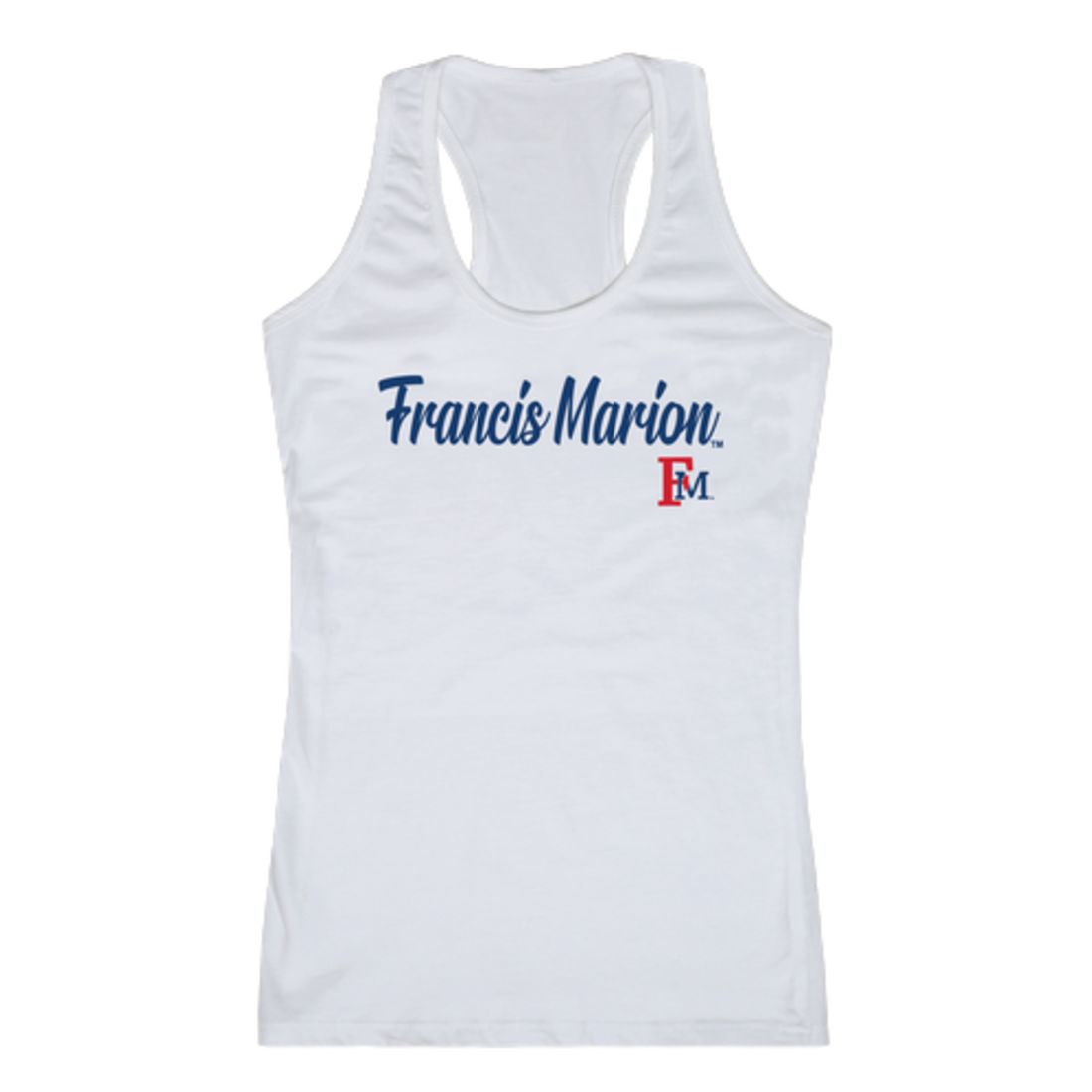 FMU Francis Marion University Patriots Womens Script Tank Top T-Shirt-Campus-Wardrobe