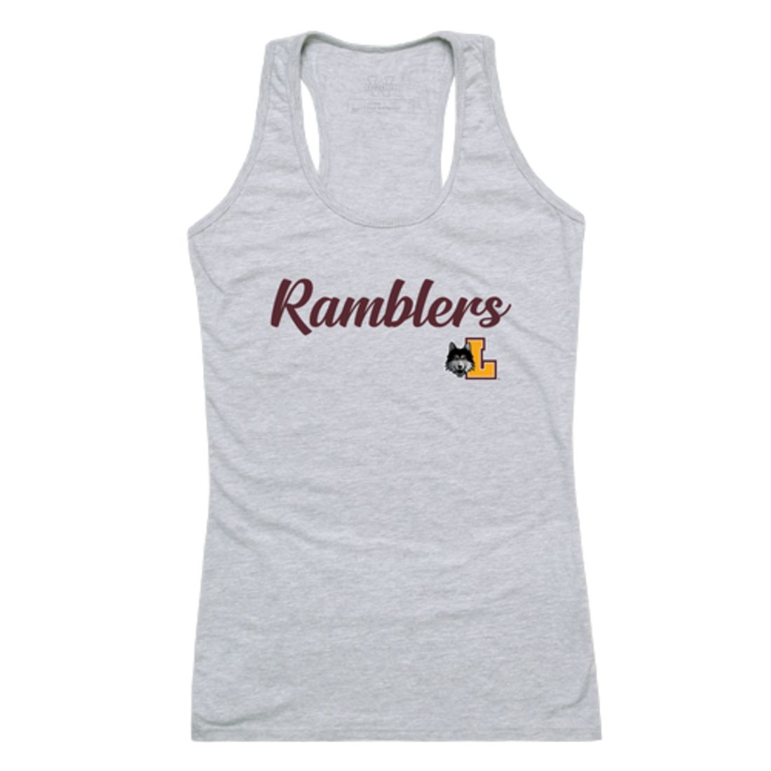 LUC Loyola University Chicago Ramblers Womens Script Tank Top T-Shirt-Campus-Wardrobe