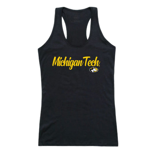 Michigan Technological University Huskies Womens Script Tank Top T-Shirt-Campus-Wardrobe