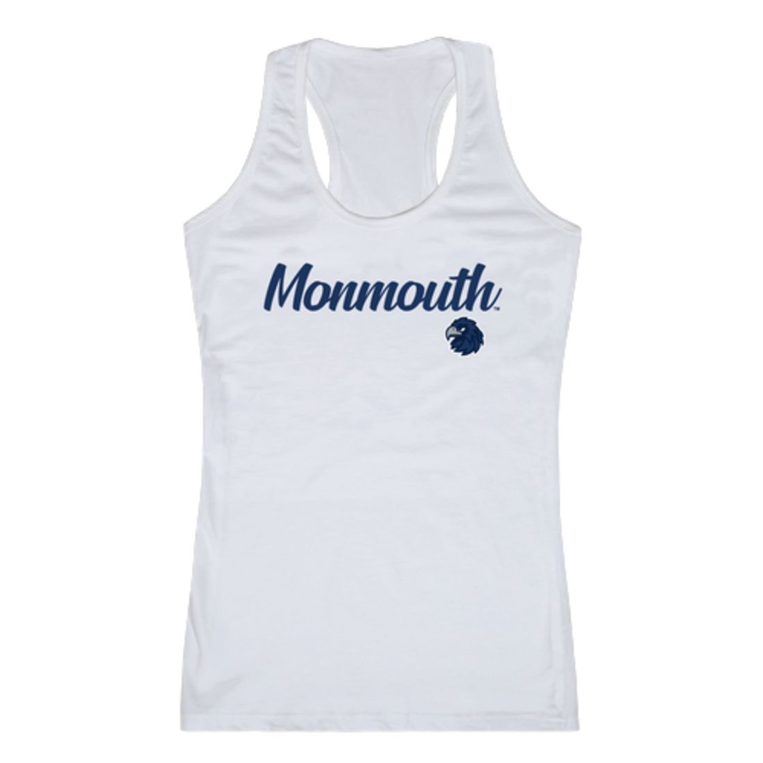 Monmouth University Hawks Womens Script Tank Top T-Shirt-Campus-Wardrobe