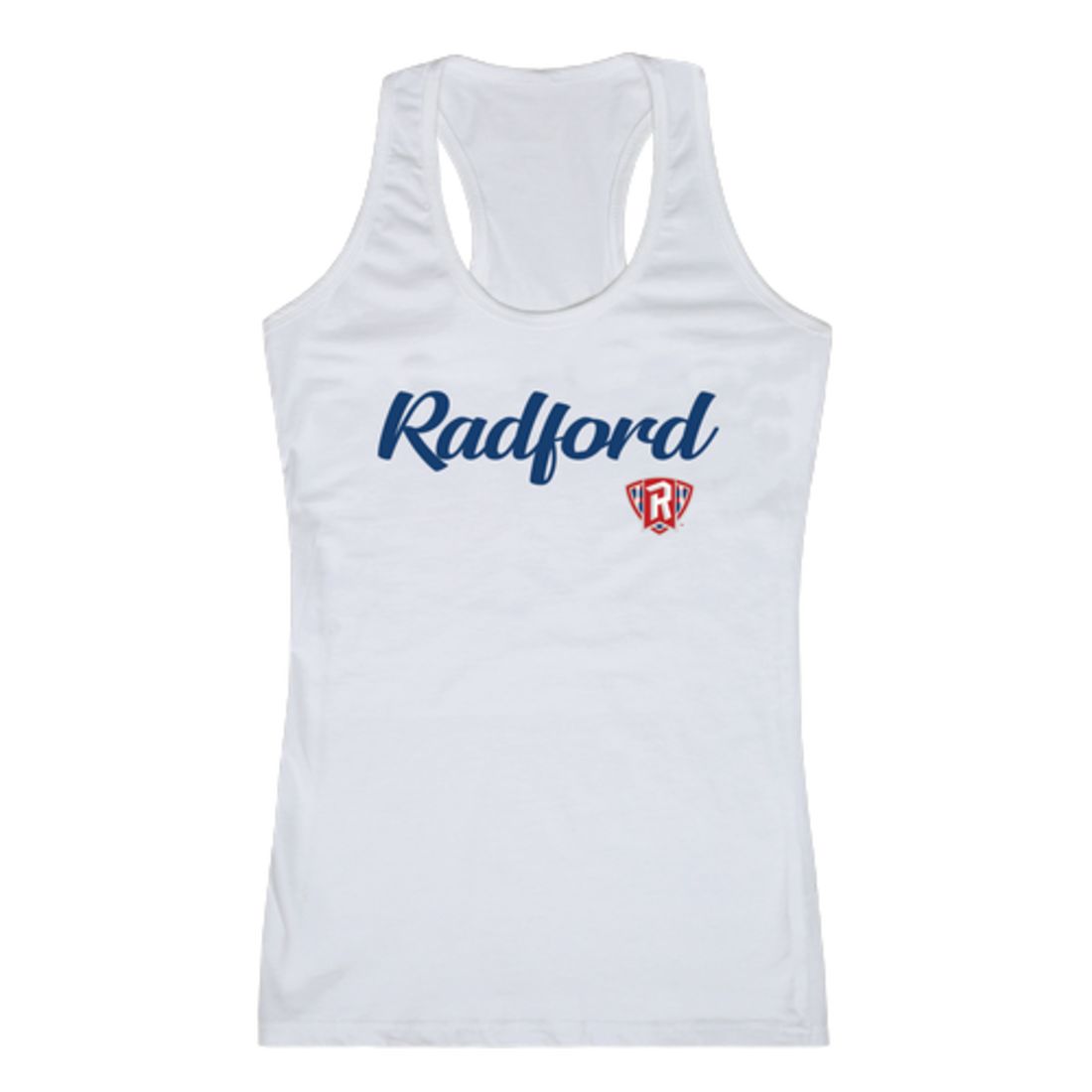 Radford University Highlanders Womens Script Tank Top T-Shirt-Campus-Wardrobe