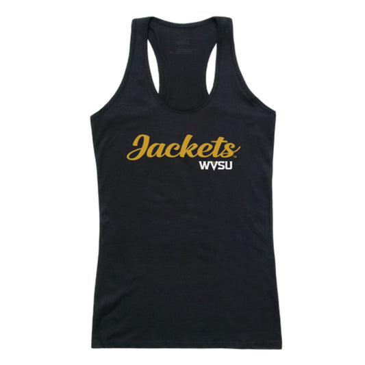 WVSU West Virginia State University Yellow Jackets Womens Script Tank Top T-Shirt-Campus-Wardrobe