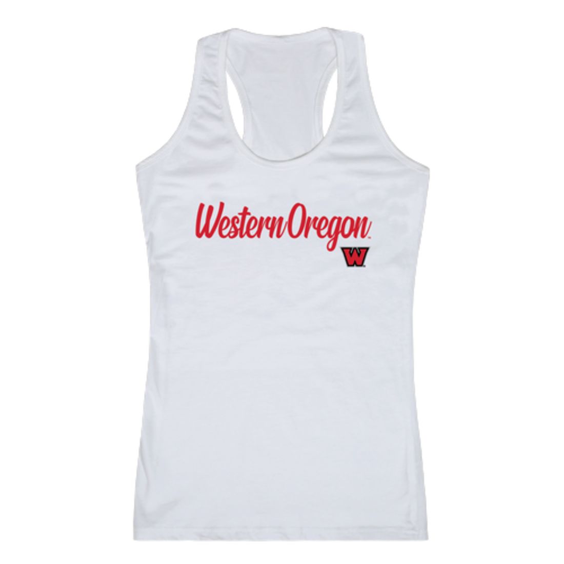 WOU Western Oregon University Wolves Womens Script Tank Top T-Shirt-Campus-Wardrobe