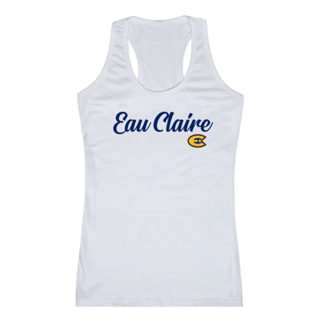 UWEC University of Wisconsin-Eau Claire Blugolds Womens Script Tank Top T-Shirt-Campus-Wardrobe