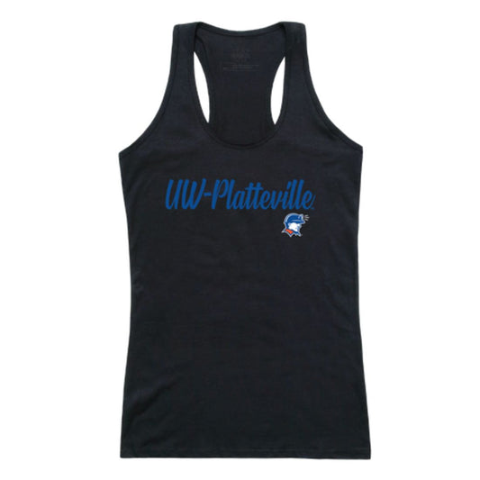 UW University of Wisconsin Platteville Pioneers Womens Script Tank Top T-Shirt-Campus-Wardrobe
