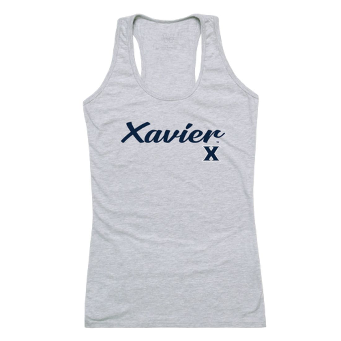 Xavier University Musketeers Womens Script Tank Top T-Shirt-Campus-Wardrobe