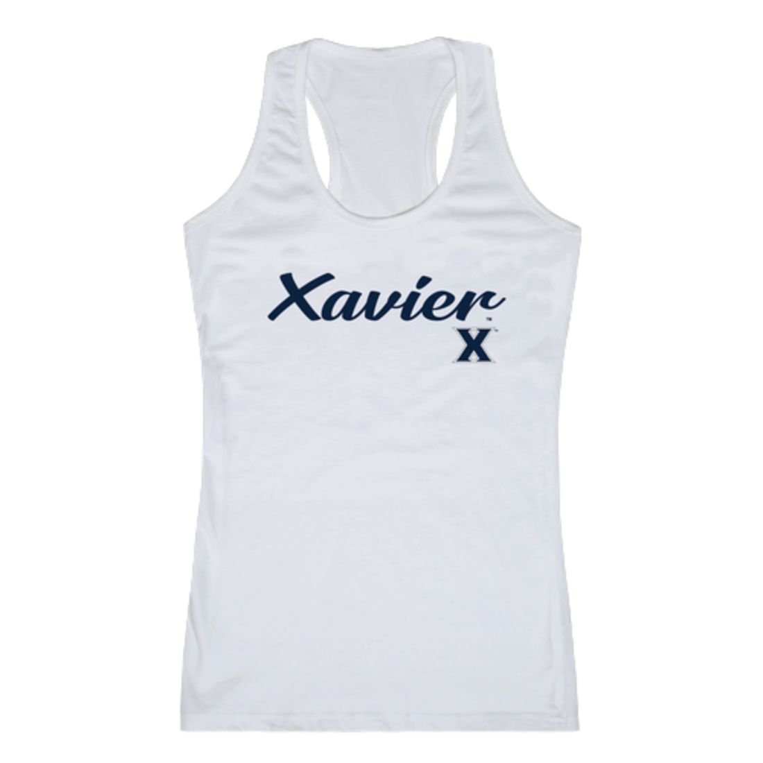 Xavier University Musketeers Womens Script Tank Top T-Shirt-Campus-Wardrobe