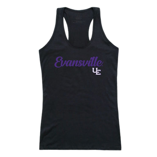 University of Evansville Aces Womens Script Tank Top T-Shirt-Campus-Wardrobe