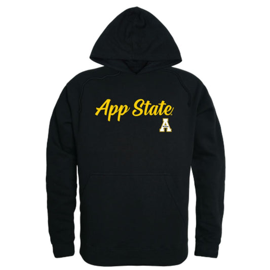Appalachian App State University Mountaineers Mens Script Hoodie Sweatshirt Black-Campus-Wardrobe
