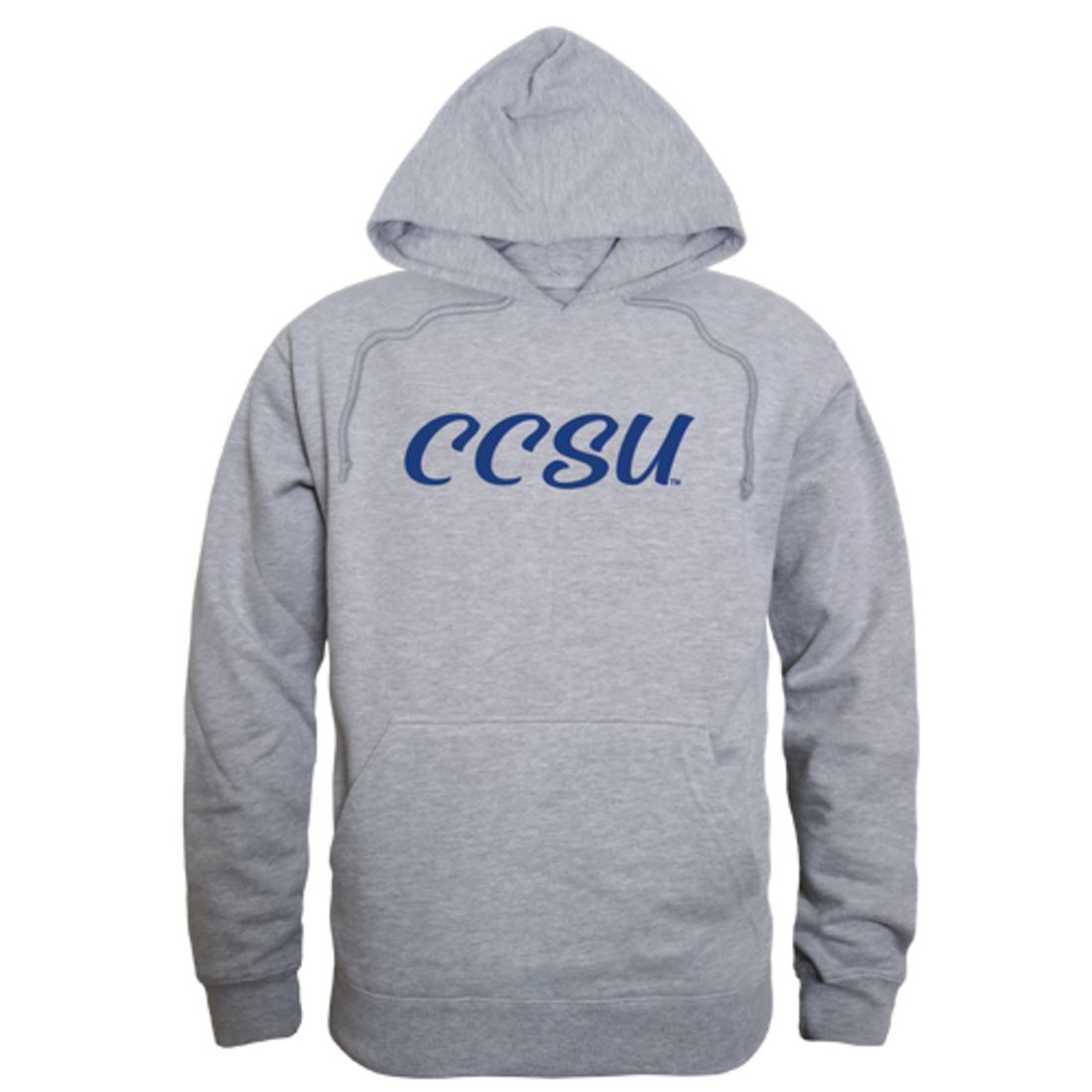 CCSU Central Connecticut State University Blue Devils Mens Script Hoodie Sweatshirt Heather Grey-Campus-Wardrobe
