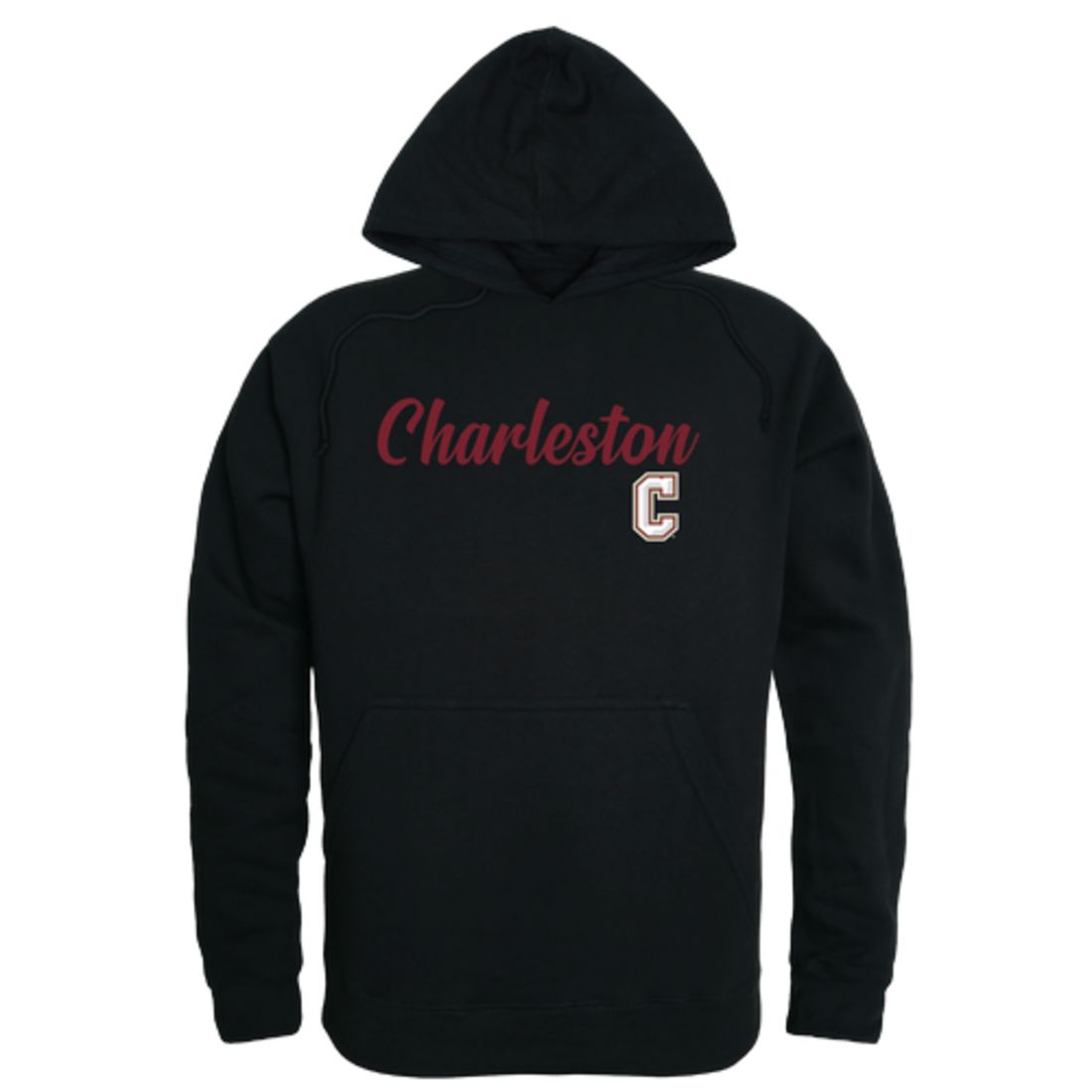 COFC College of Charleston Cougars Mens Script Hoodie Sweatshirt Black-Campus-Wardrobe