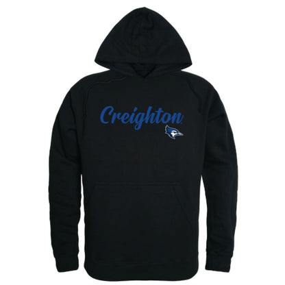 Creighton University Bluejays Mens Script Hoodie Sweatshirt Black-Campus-Wardrobe