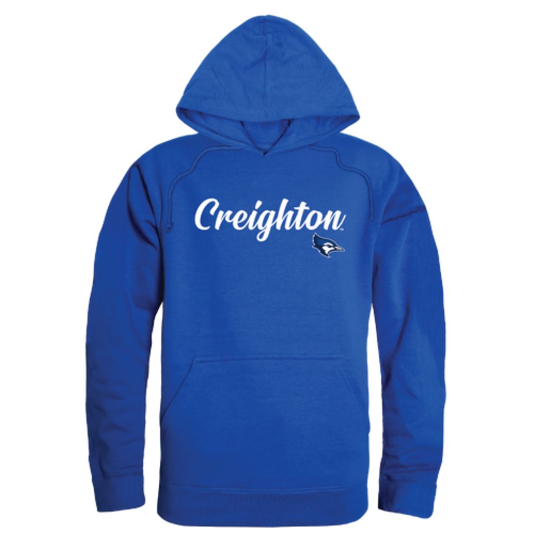 Creighton University Bluejays Mens Script Hoodie Sweatshirt Black-Campus-Wardrobe