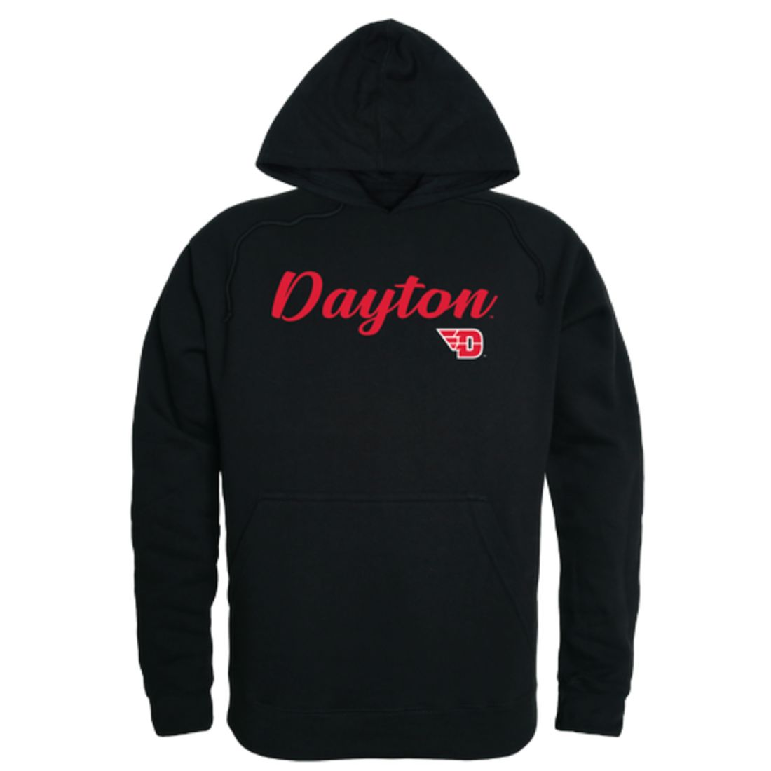 UD University of Dayton Flyers Mens Script Hoodie Sweatshirt Black-Campus-Wardrobe