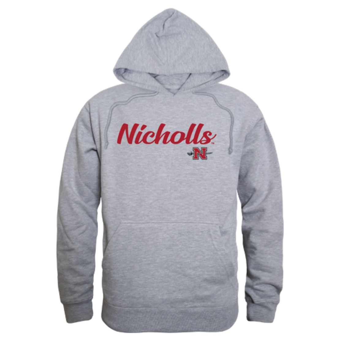 Nicholls State University Colonels Mens Script Hoodie Sweatshirt Black-Campus-Wardrobe