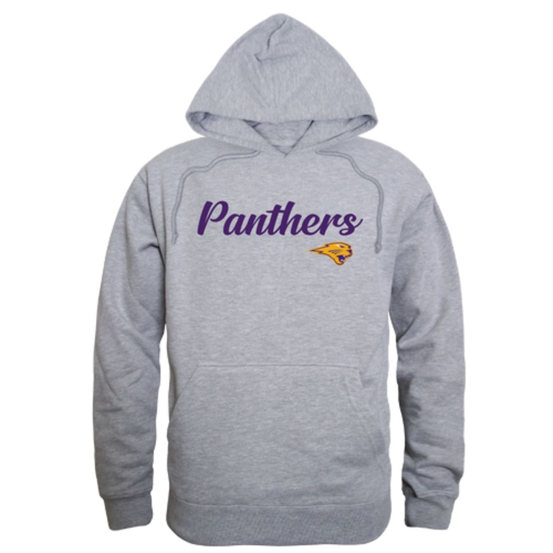 University of Northern Iowa Panthers Mens Script Hoodie Sweatshirt Black-Campus-Wardrobe