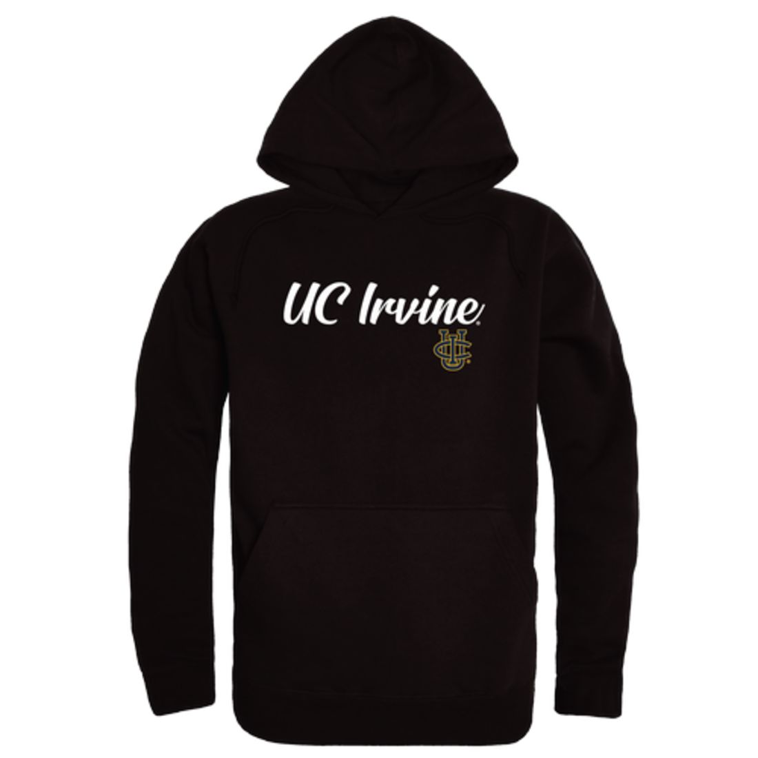 University of California UC Irvine Anteaters Mens Script Hoodie Sweatshirt Black-Campus-Wardrobe