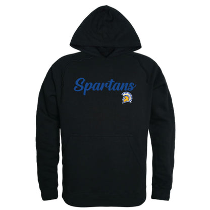 SJSU San Jose State University Spartans Mens Script Hoodie Sweatshirt Black-Campus-Wardrobe