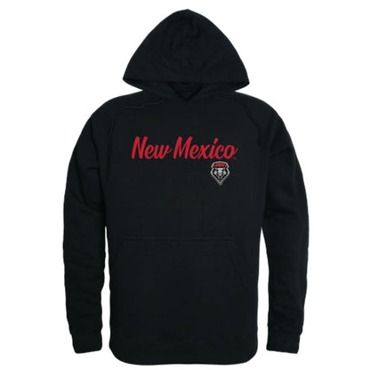 UNM University of New Mexico Lobos Mens Script Hoodie Sweatshirt Black-Campus-Wardrobe