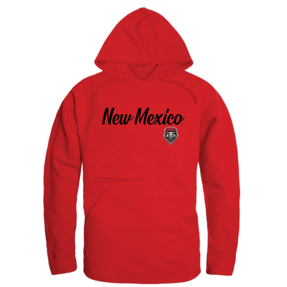 UNM University of New Mexico Lobos Mens Script Hoodie Sweatshirt Black-Campus-Wardrobe