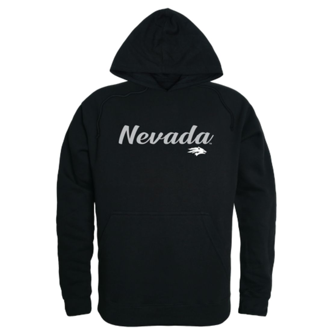 University of Nevada Wolf Pack Mens Script Hoodie Sweatshirt Black-Campus-Wardrobe