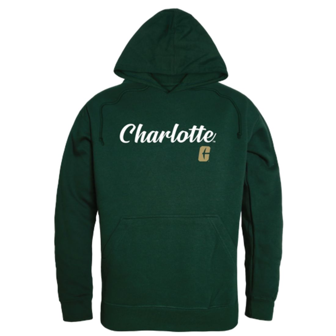 UNC University of North Carolina at Charlotte 49ers Mens Script Hoodie Sweatshirt Black-Campus-Wardrobe