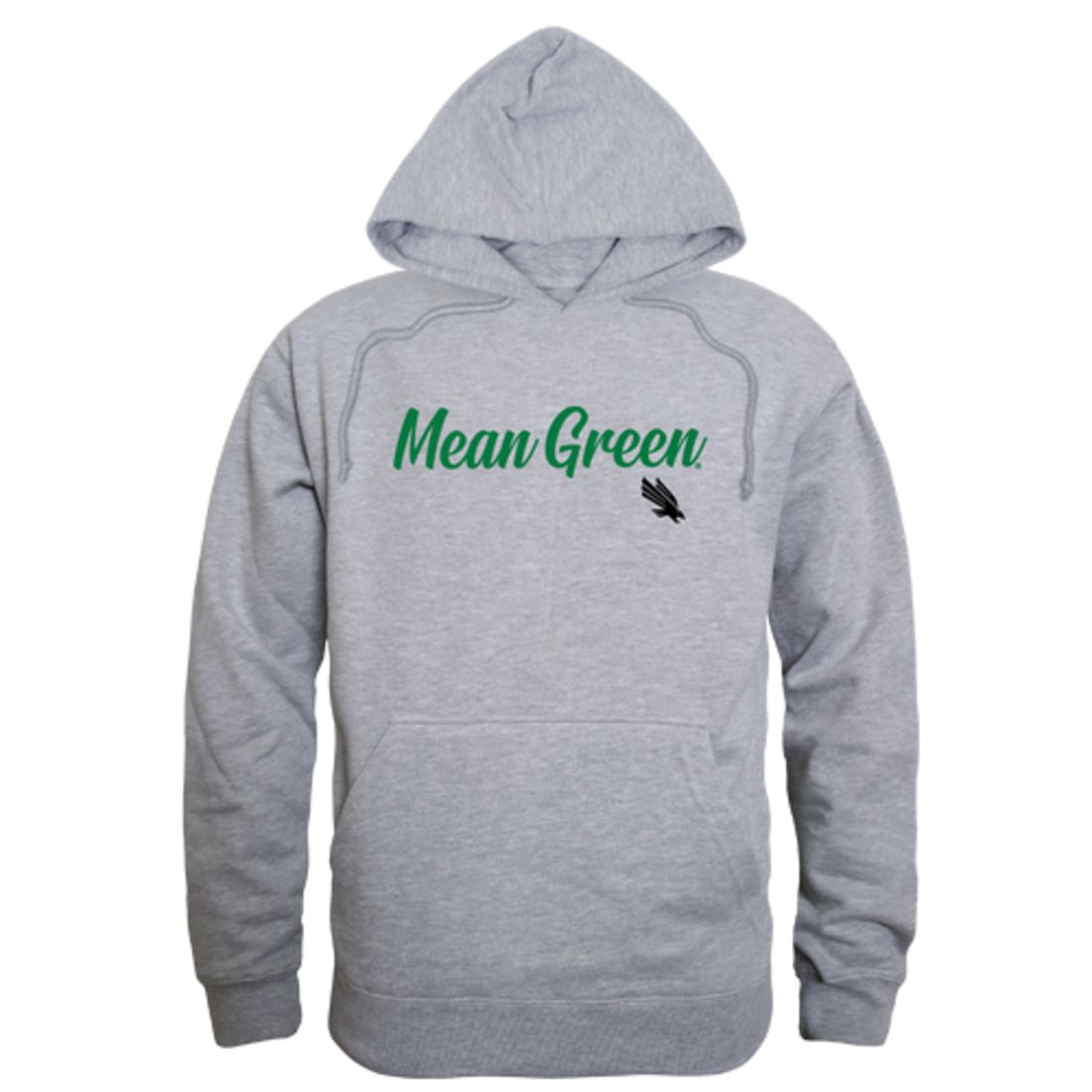 UNT University of North Texas Mean Green Mens Script Hoodie Sweatshirt Black-Campus-Wardrobe